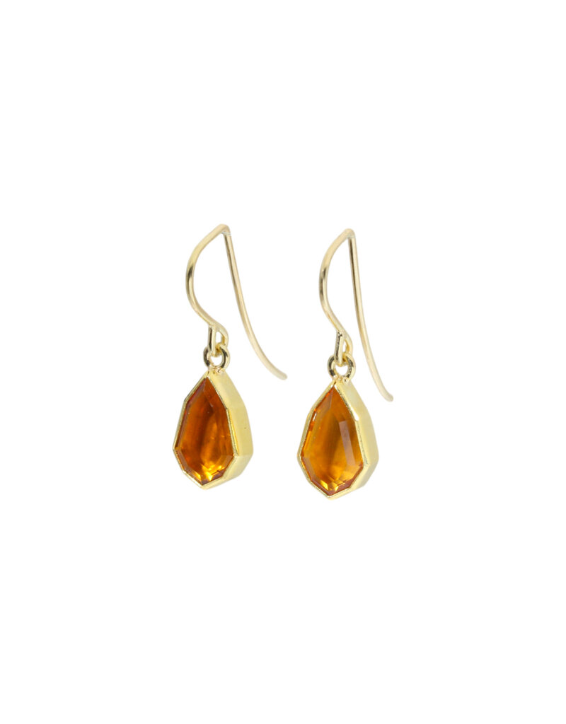 Sam Woehrmann Citrine Tablet Earrings in 18k & 22k Gold