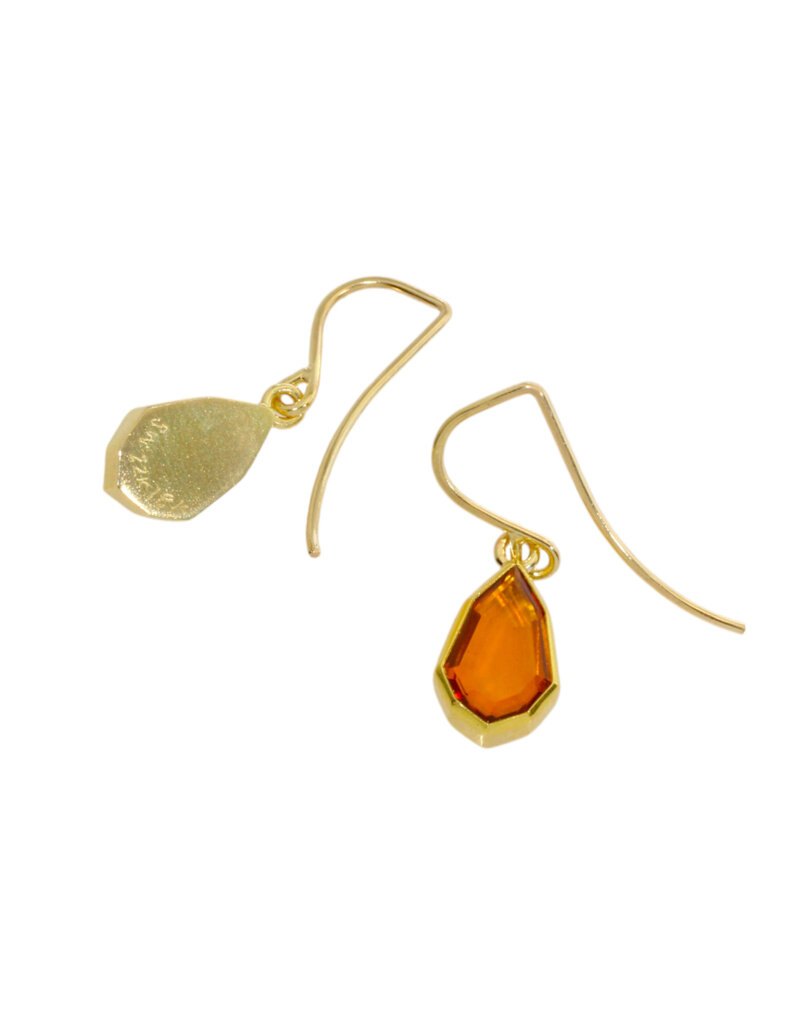 Sam Woehrmann Citrine Tablet Earrings in 18k & 22k Gold