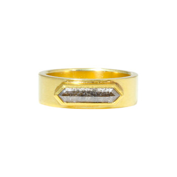 Sam Woehrmann Grey Diamond Hexagon East West Ring in 18k & 22k Gold