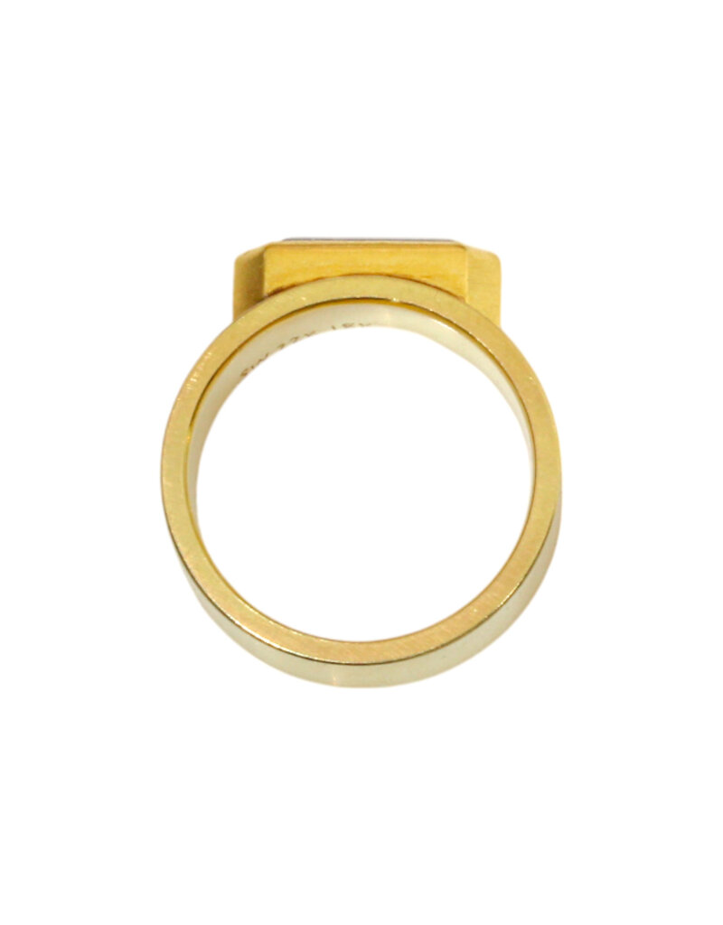 Sam Woehrmann Grey Diamond Hexagon East West Ring in 18k & 22k Gold