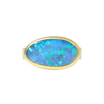 Sam Woehrmann Black Opal East West Ring in 18k & 22k Gold