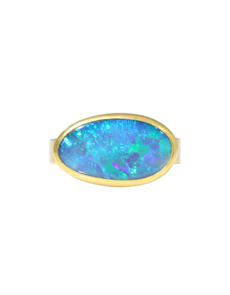 Sam Woehrmann Black Opal East West Ring in 18k & 22k Gold