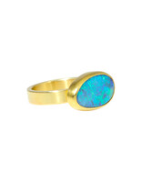 Sam Woehrmann Black Opal East West Ring in 18k & 22k Gold