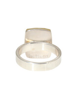Sam Woehrmann Rose Cut Emerald Cushion Ring in Silver & 22k Gold