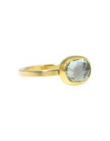 Sam Woehrmann Light Green Oval Sapphire East West Ring in 18k & 22k Gold