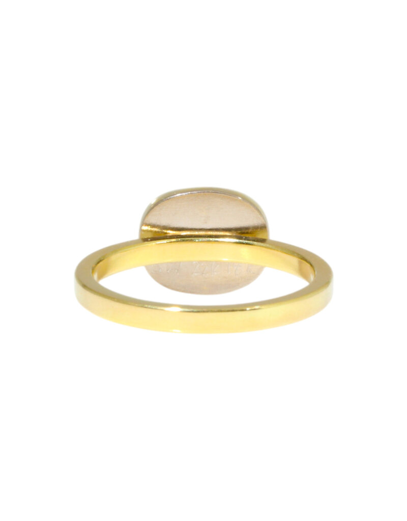 Sam Woehrmann Light Green Oval Sapphire East West Ring in 18k & 22k Gold