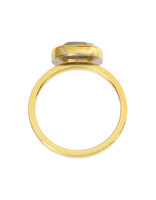 Sam Woehrmann Light Green Oval Sapphire East West Ring in 18k & 22k Gold