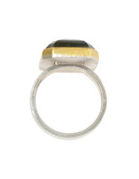 Sam Woehrmann Rose Cut Tourmaline Rectangle Ring in Silver & 22k Gold