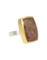 Sam Woehrmann Rutilated Quartz Cushion Ring in Silver & 22k Gold
