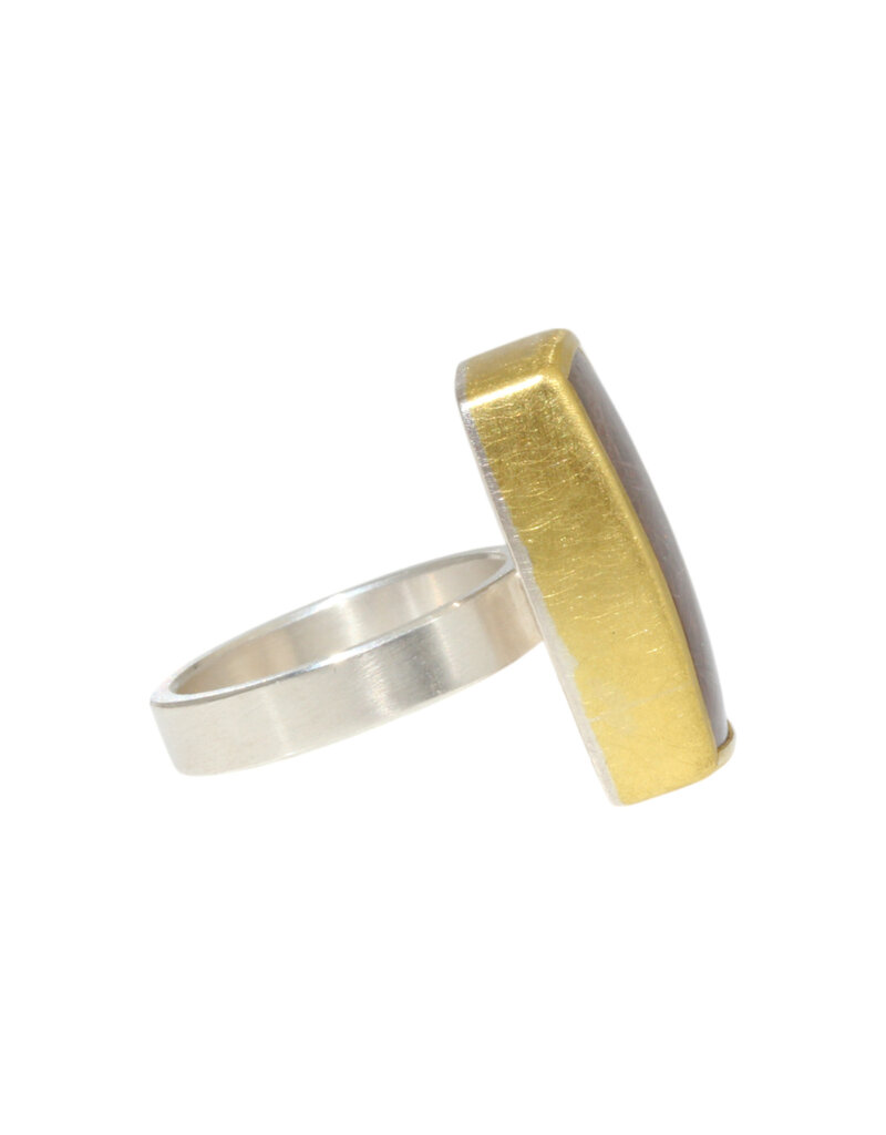 Sam Woehrmann Rutilated Quartz Cushion Ring in Silver & 22k Gold
