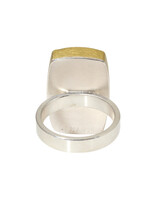 Sam Woehrmann Rutilated Quartz Cushion Ring in Silver & 22k Gold