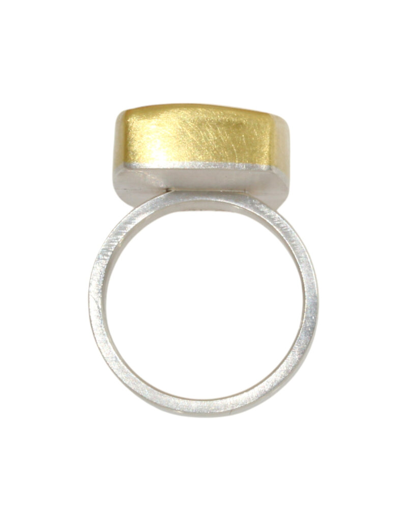 Sam Woehrmann Rutilated Quartz Cushion Ring in Silver & 22k Gold