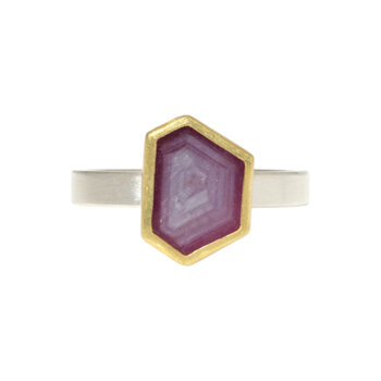 Sam Woehrmann Ruby Crystal Ring in Silver & 22k Gold