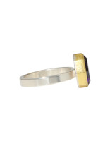Sam Woehrmann Amethyst Tablet Ring in Silver & 22k Gold