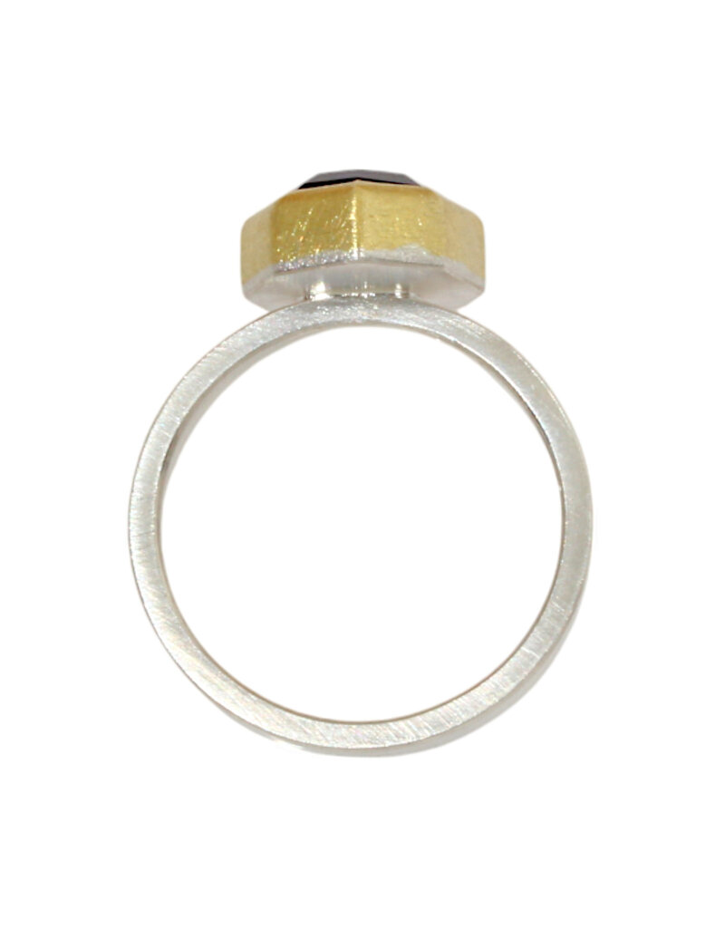 Sam Woehrmann Amethyst Tablet Ring in Silver & 22k Gold