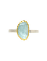 Sam Woehrmann Rose Cut Aqua Ring in Silver & 22k Gold