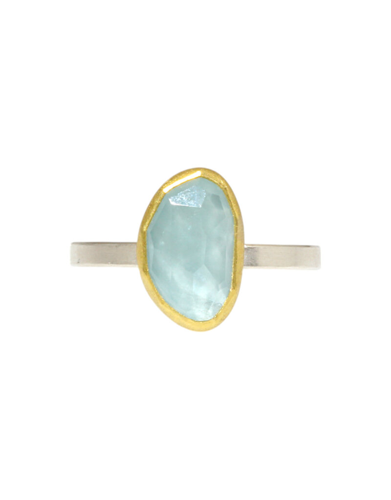 Sam Woehrmann Rose Cut Aqua Ring in Silver & 22k Gold
