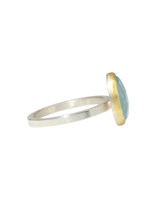 Sam Woehrmann Rose Cut Aqua Ring in Silver & 22k Gold