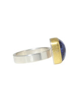Sam Woehrmann Tanzanite Cushion East West Ring in Silver & 22k Gold