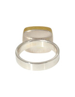 Sam Woehrmann Tanzanite Cushion East West Ring in Silver & 22k Gold