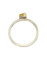Sam Woehrmann Grey Rose Cut Diamond Tablet Ring in Silver & 22k Gold