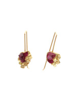 Rock Candy Ruby Hook Earrings in 18k Gold