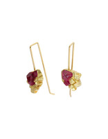 Rock Candy Ruby Hook Earrings in 18k Gold