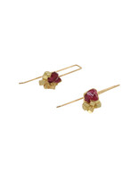 Rock Candy Ruby Hook Earrings in 18k Gold