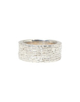 Sugar Brick Cigar Ring in Silver