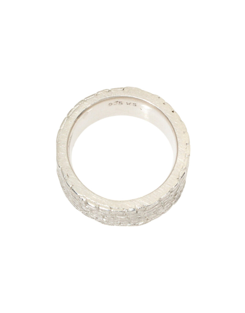 Sugar Brick Cigar Ring in Silver