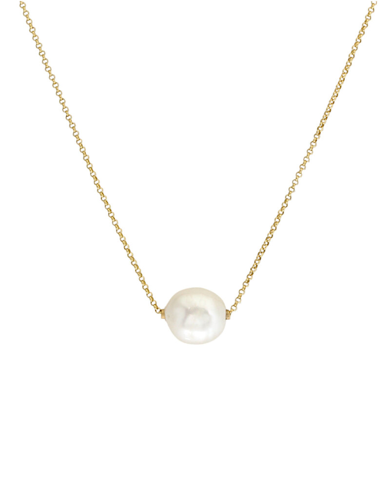 Pearl Slider Pendant in 18k Gold