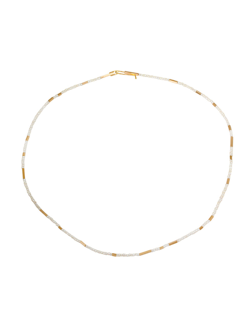 Pearl Cube Necklace in 14k and 18k Gold