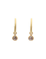 Teardrop Rosecut Gray Diamond Earring Charms in 18k Gold