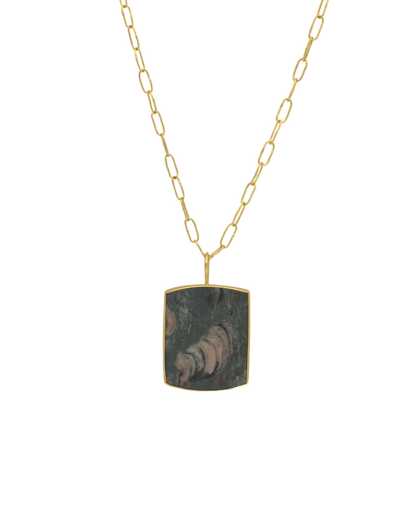 Laura Lienhard Stromatolite Pendant in 18k Yellow Gold