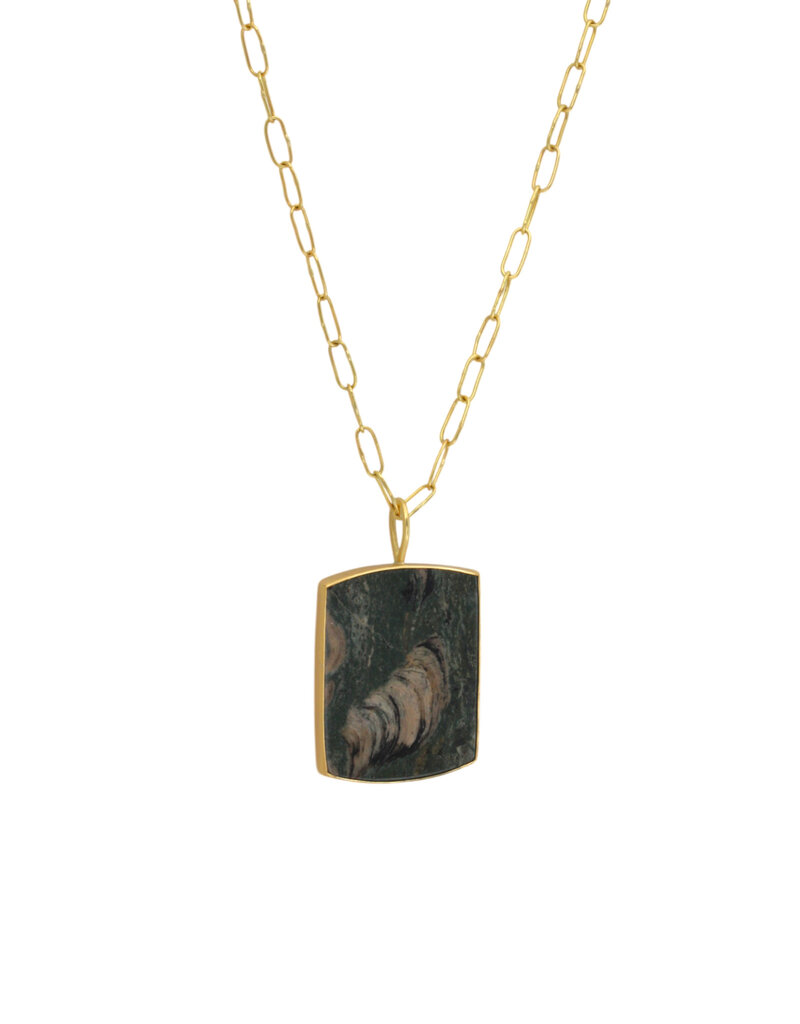 Laura Lienhard Stromatolite Pendant in 18k Yellow Gold