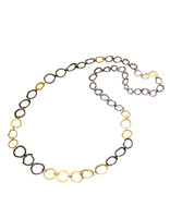 Laura Lienhard Organic Circles Chain in Oxidized Silver and 18k Yellow Gold
