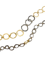 Laura Lienhard Organic Circles Chain in Oxidized Silver and 18k Yellow Gold