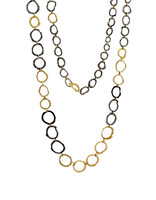 Laura Lienhard Organic Circles Chain in Oxidized Silver and 18k Yellow Gold