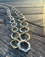 Laura Lienhard Organic Circles Chain in Oxidized Silver and 18k Yellow Gold