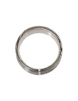 8mm Stainless Steel Damascus Ring with Platinum