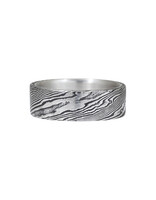 8mm Stainless Steel Damascus Ring with Platinum