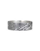 8mm Stainless Steel Damascus Ring with Platinum