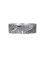 8mm Stainless Steel Damascus Ring with Platinum