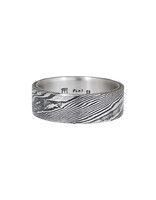 8mm Stainless Steel Damascus Ring with Platinum