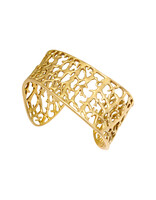 Private Consigner Coral Motif Wide Cuff Bracelet in 18k Gold