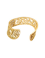 Private Consigner Coral Motif Wide Cuff Bracelet in 18k Gold