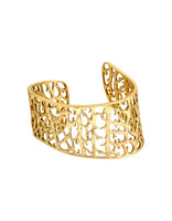Private Consigner Coral Motif Wide Cuff Bracelet in 18k Gold