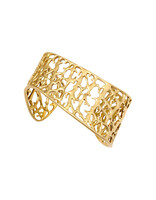Private Consigner Coral Motif Wide Cuff Bracelet in 18k Gold