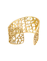 Private Consigner Coral Motif Wide Cuff Bracelet in 18k Gold