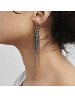 Hairy Drip Earrings in Charcoal & Ash